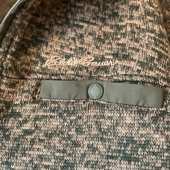 NWT Men's Medium Eddie Bauer Fleece Green Quarter Zip Classic Sweater (ABBA) - Picture 6 of 16